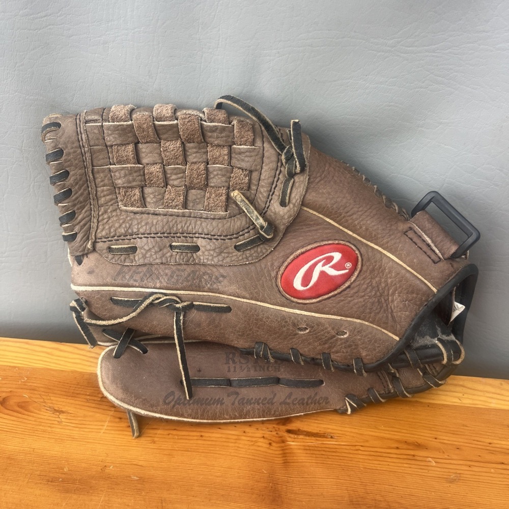 Rawlings Baseball Glove Renegade Brown Leather 11.5 Inch RS115 Adjust Strap LHT